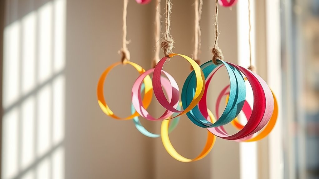 recycled paper string mobile