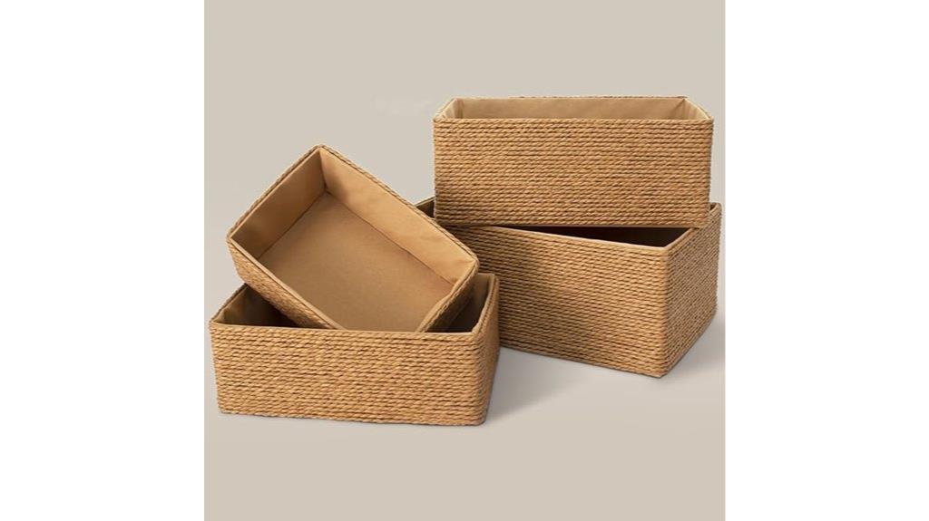 recycled wicker storage baskets