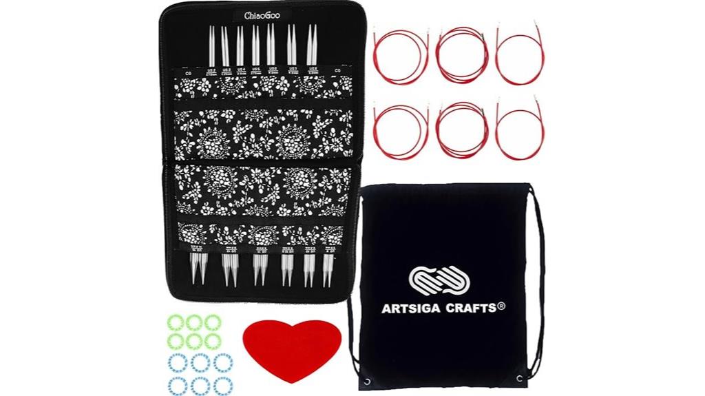 red lace interchangeable needles