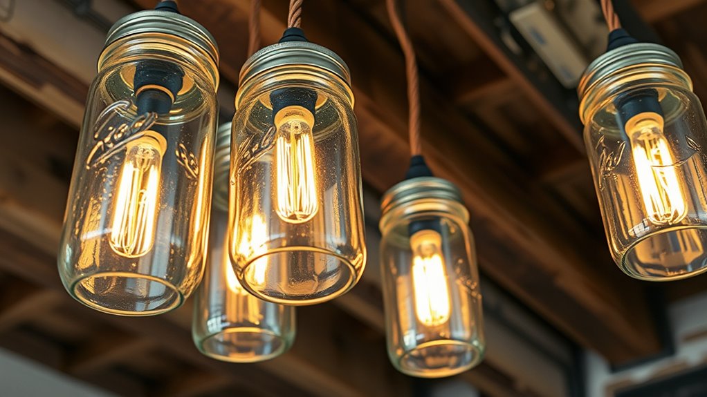 reused mason jar lighting