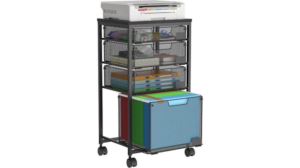 rolling cart with drawers