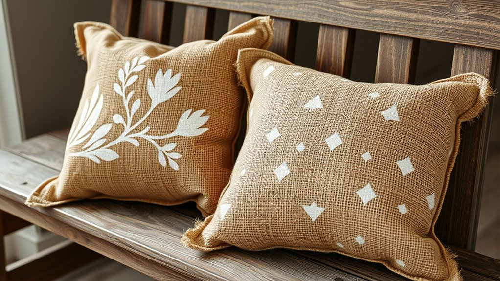 rustic burlap pillow crafting