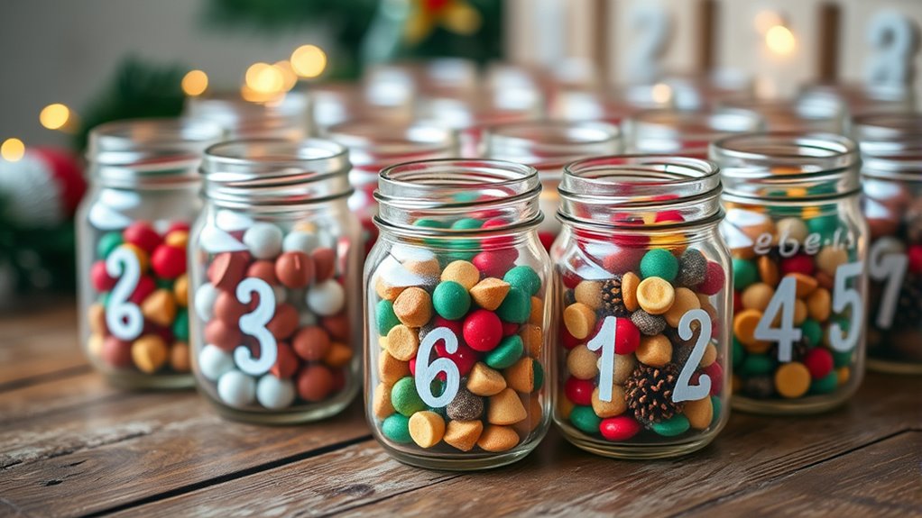 rustic mason jar calendar display