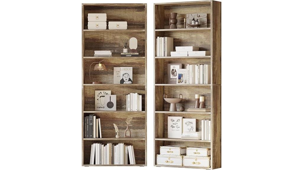 set of 2 tall shelves
