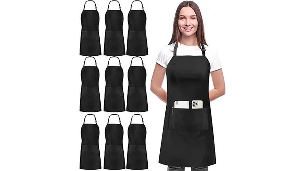 set of ten aprons