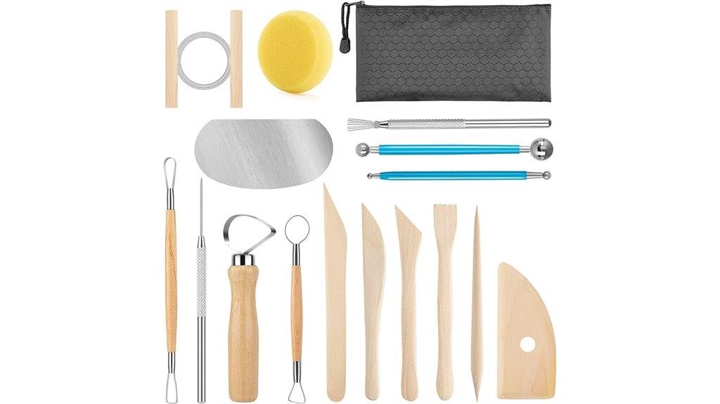 seventeen polymer clay tools