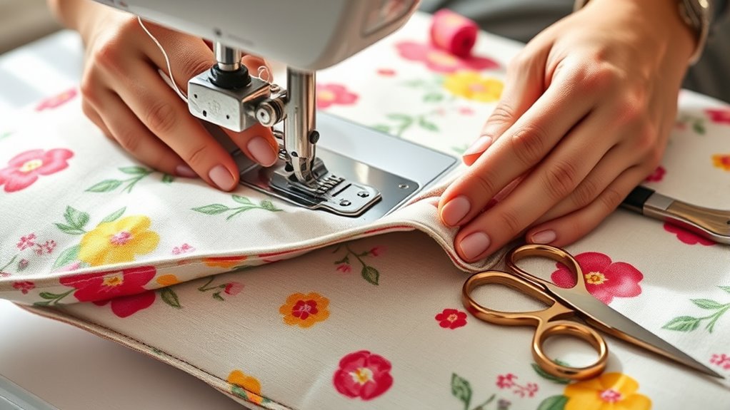 sew pin press edges