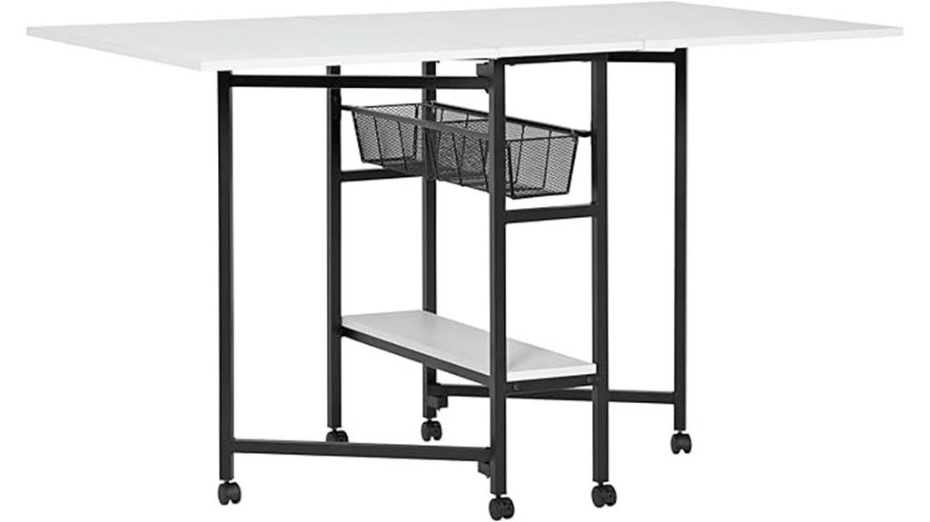 sewing table with organizers