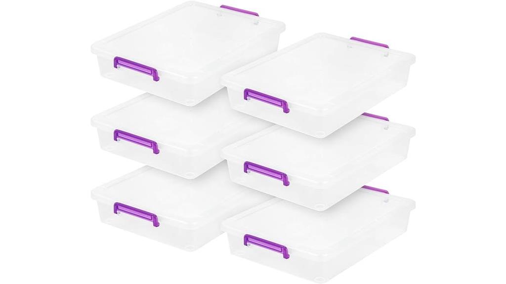 six pack plastic storage bins