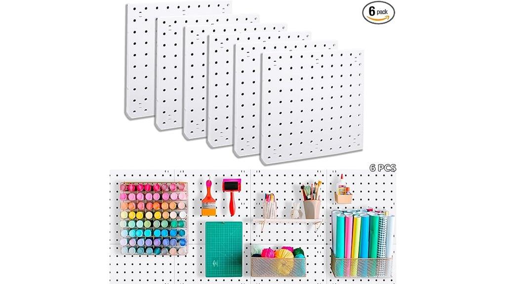 six pegboard wall organizer