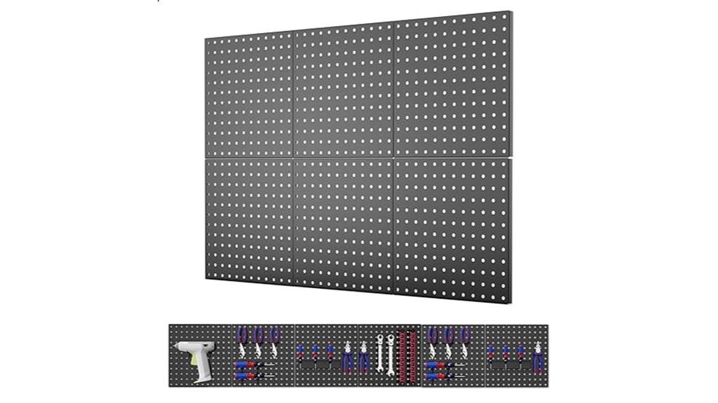 six piece metal pegboard set