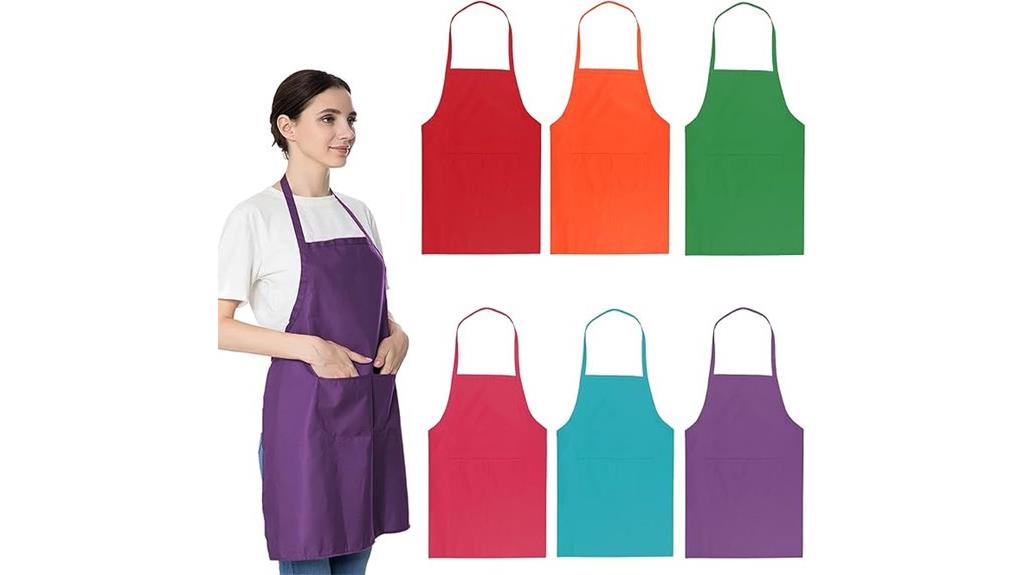 six plain bib aprons