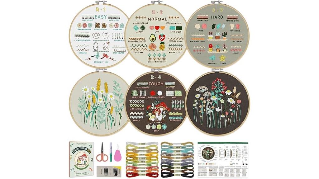 six stage beginner embroidery kit