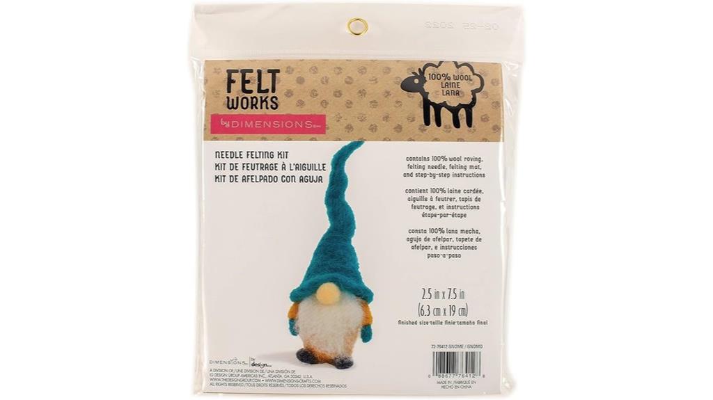 small gnome needle felting kit