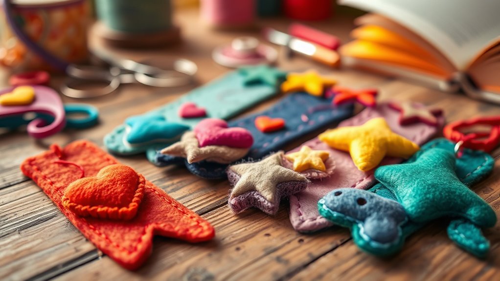 soft felt bookmark designs