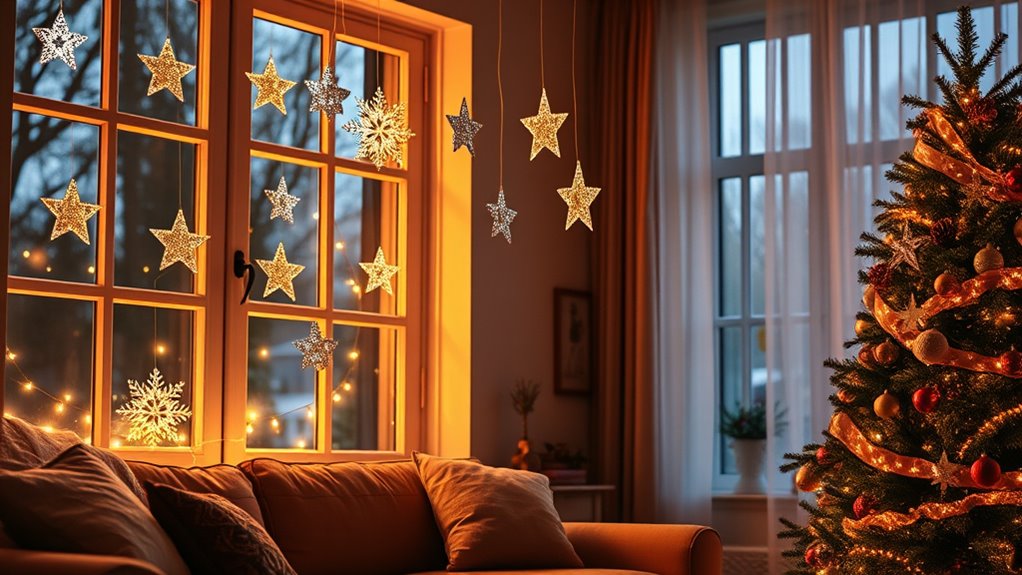 sparkling festive window decals