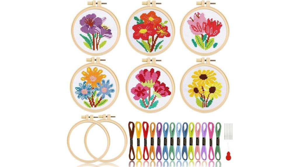 spring summer floral cross stitch