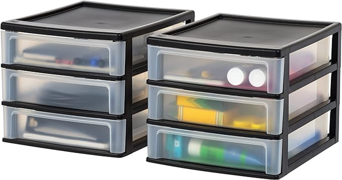 stackable plastic drawer organizers