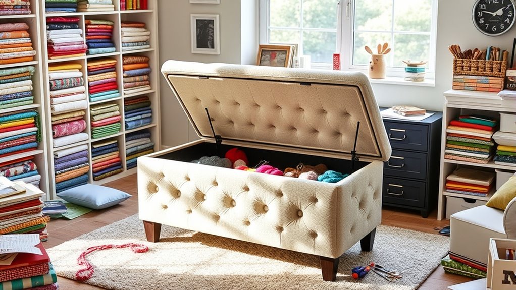 stylish craft storage ottomans