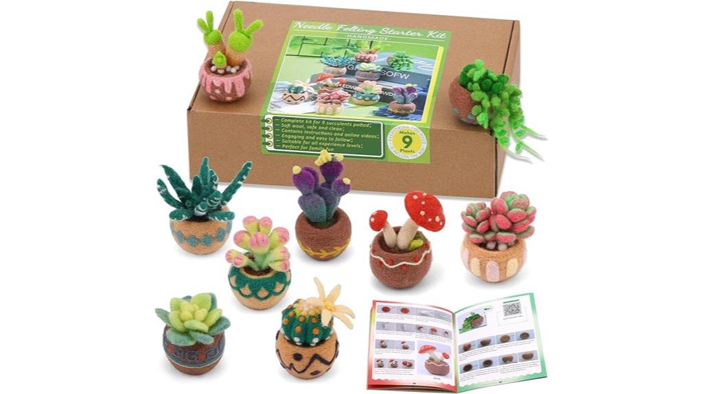 succulent needle felting set