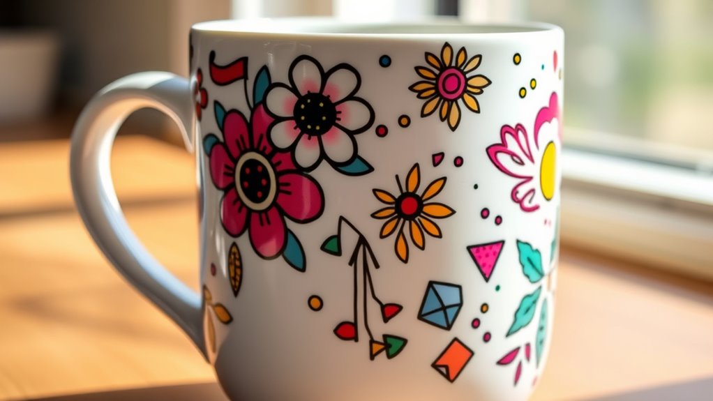 temporary tattoo mug decorating
