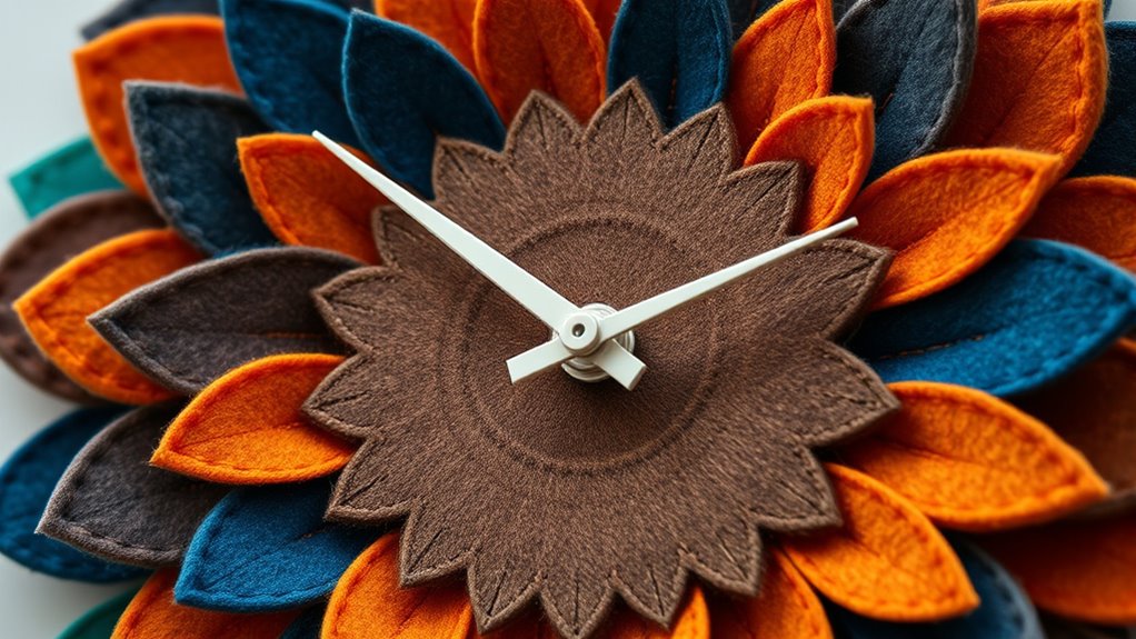 textured fabric clock decor