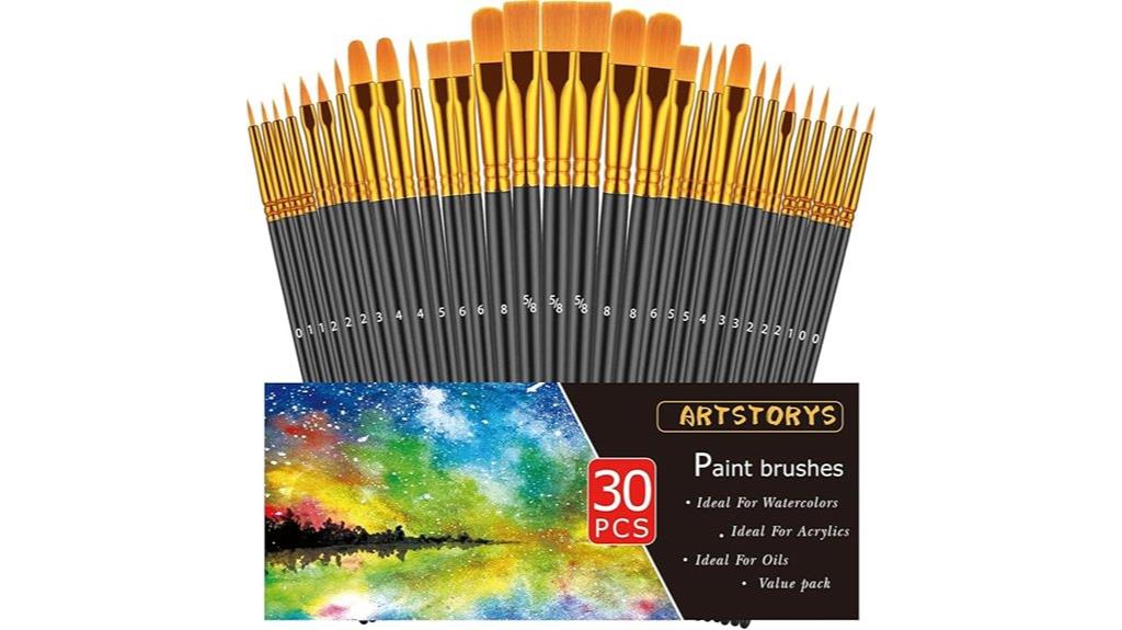 thirty piece paint brush set