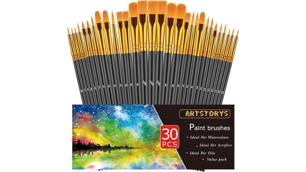 thirty piece painting brush kit