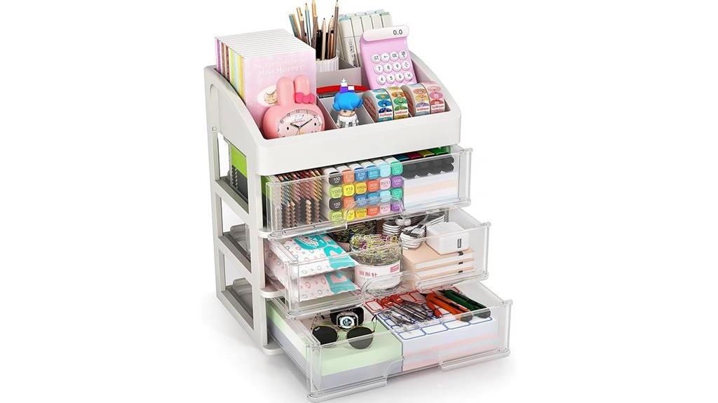 three drawer desk organizer