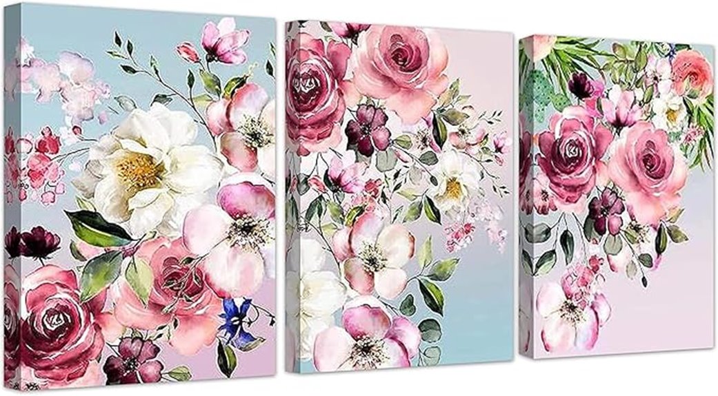 three large floral kits