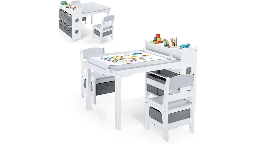 toddler table chair storage