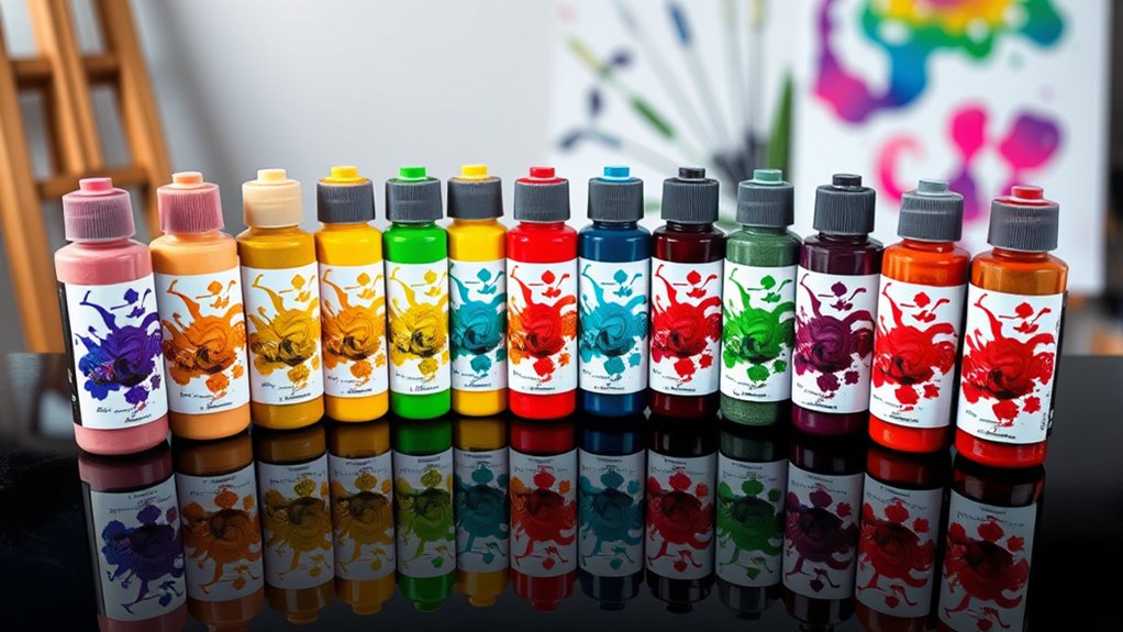 top pouring acrylic paints