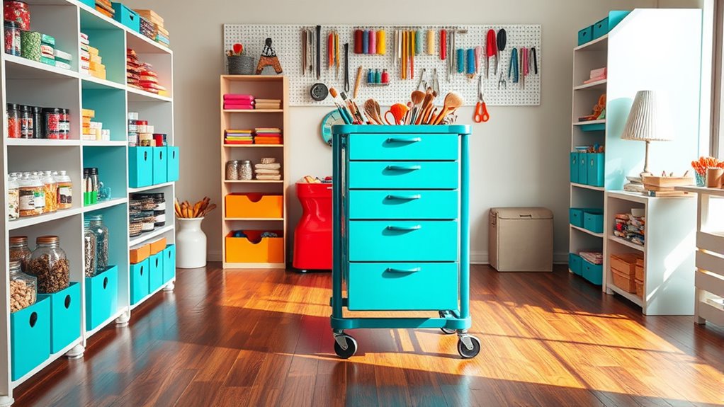 top rolling craft carts