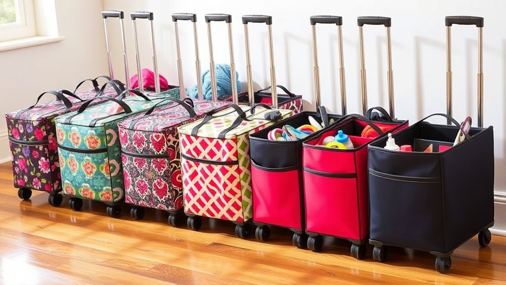 top rolling craft totes