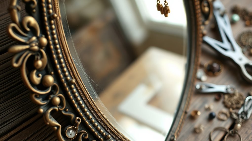 transform vintage jewelry into mirror