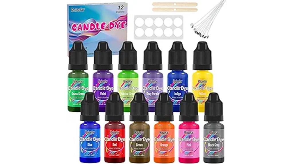 twelve color wax melt dye
