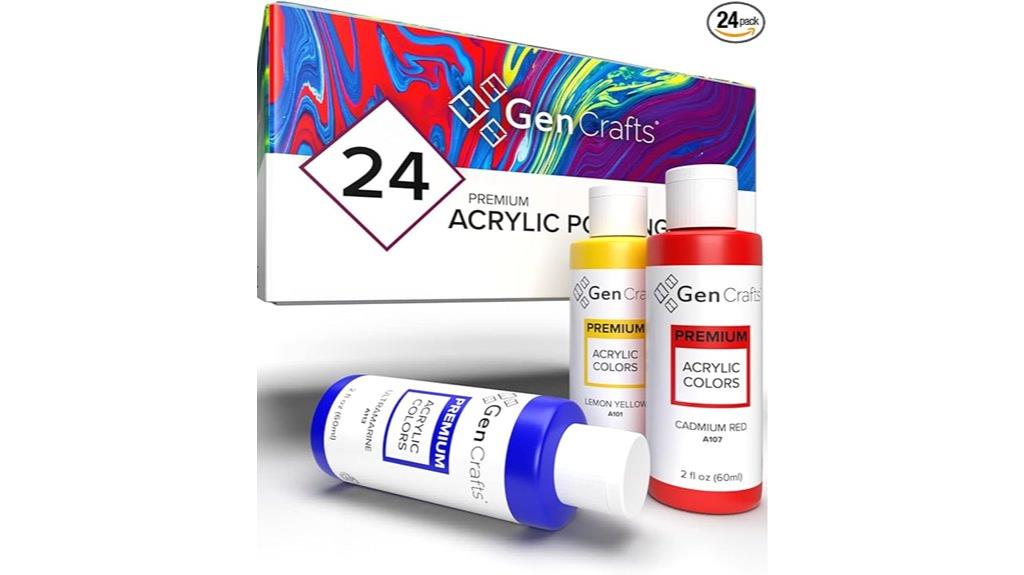 twenty four vibrant acrylic paints