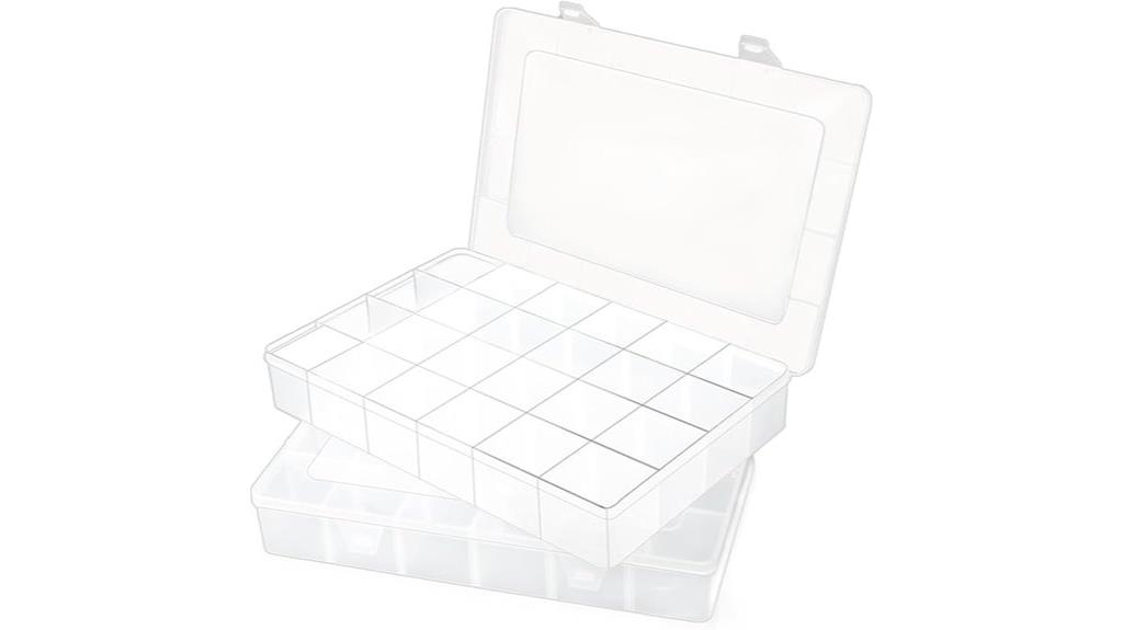 two large plastic organizers