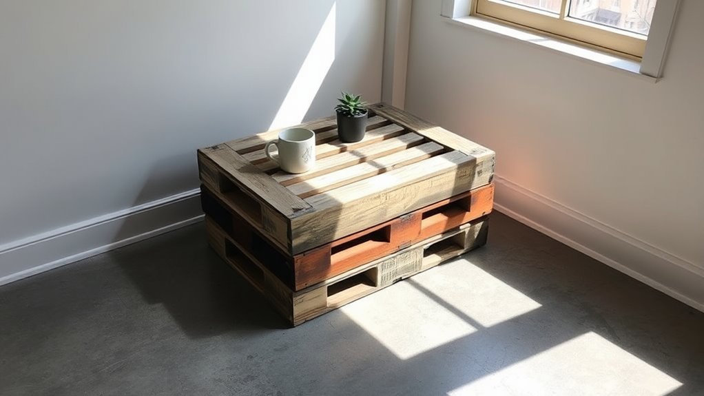 upcycled crate coffee table