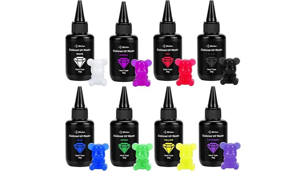 uv resin kit with colors