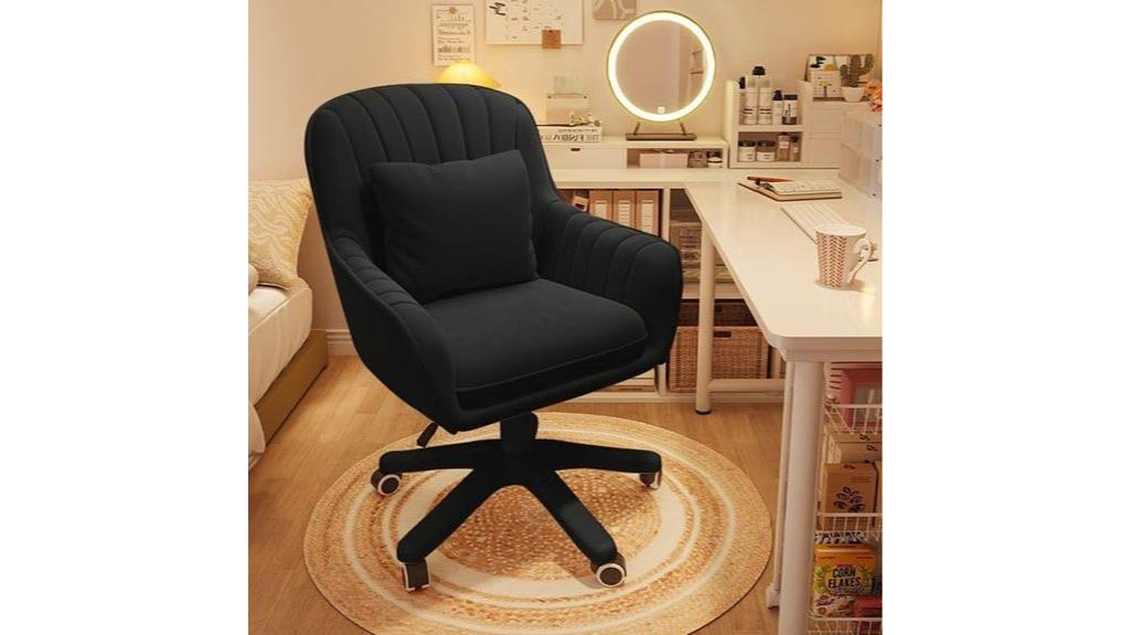 velvet swivel adjustable chair