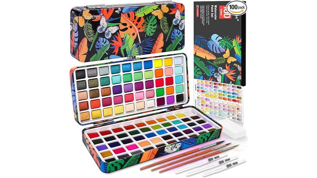 vibrant 100 color watercolors