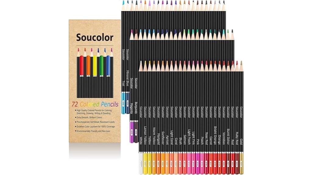 vibrant 72 color pencil set