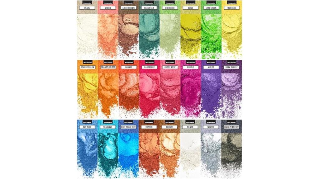 vibrant epoxy mica colors