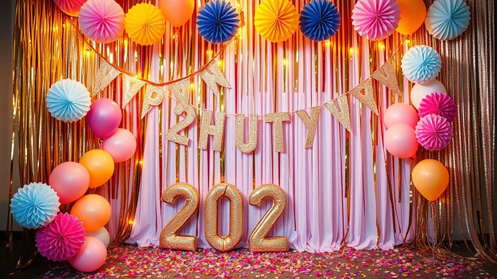 vibrant festive photo backdrop