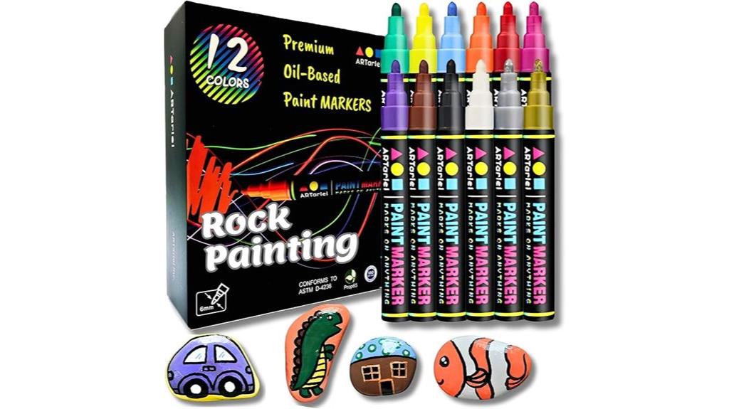 vibrant rock painting markers