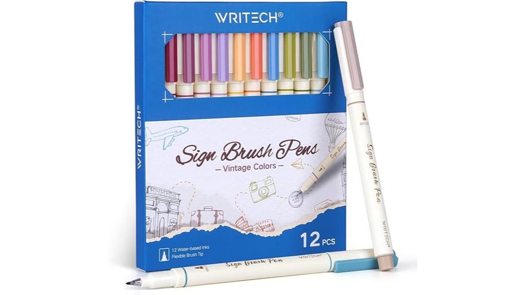 vintage color brush pen
