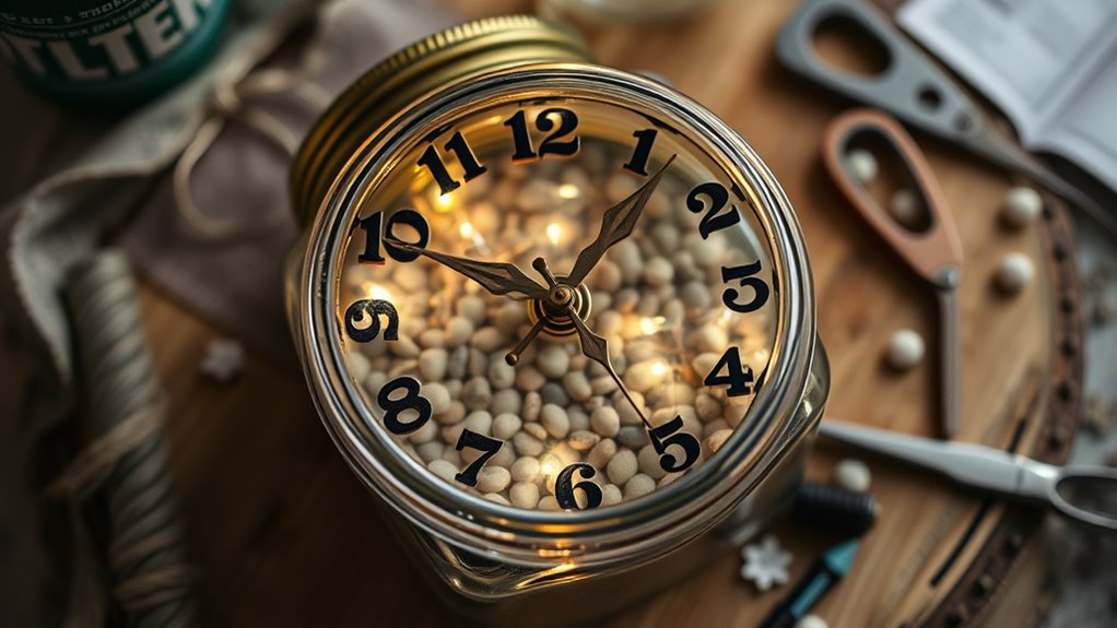 vintage jar gear clock