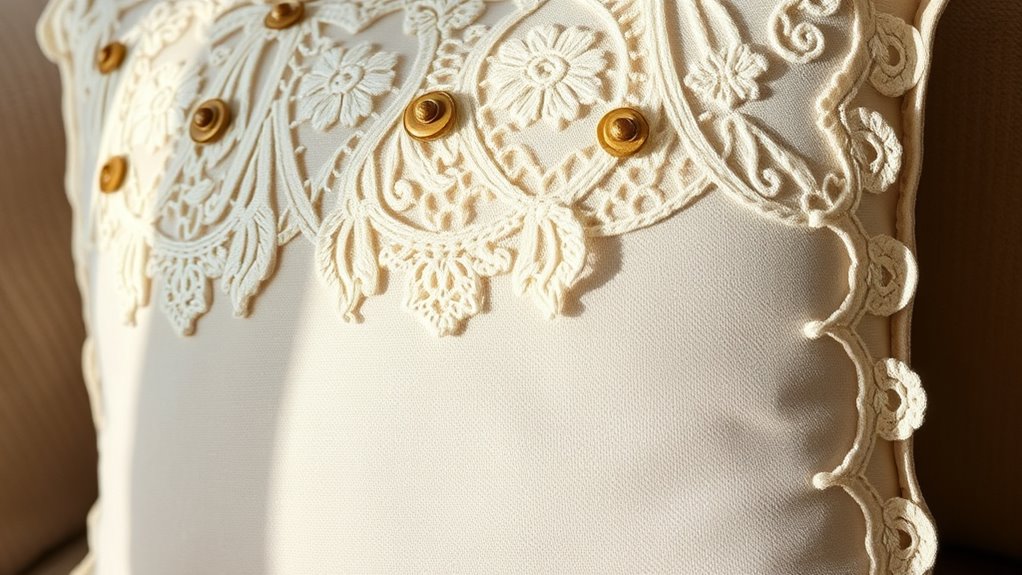 vintage lace pillow embellishments