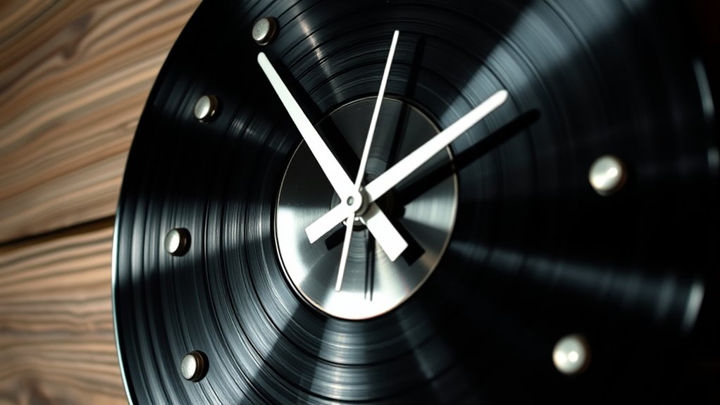 vintage record clock design